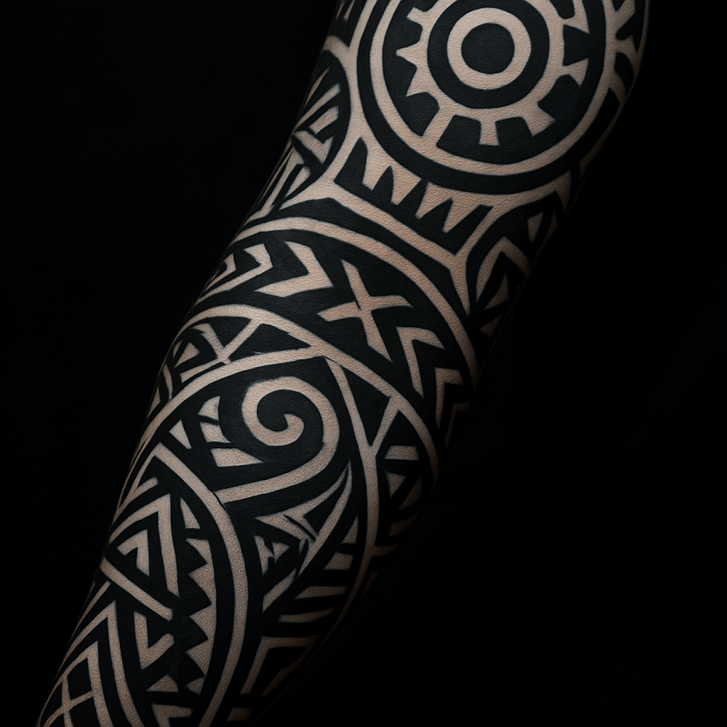 Blackwork z negatywną przestrzenią
