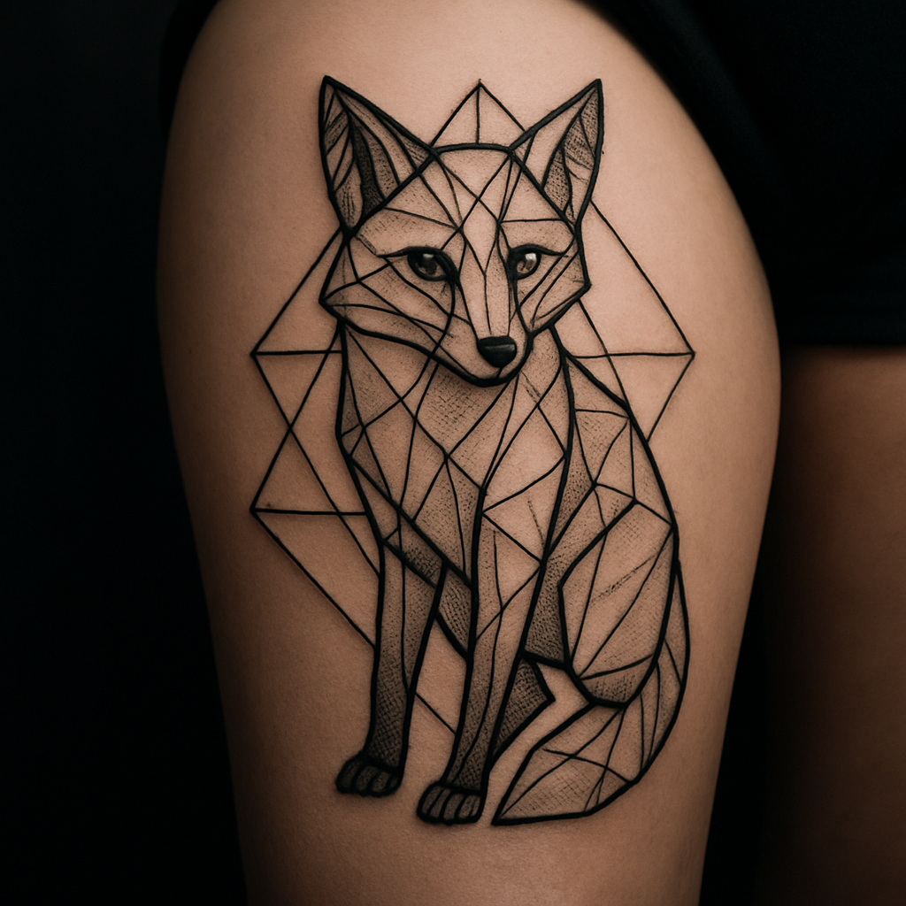 Geometryczny linework zwierzęcia